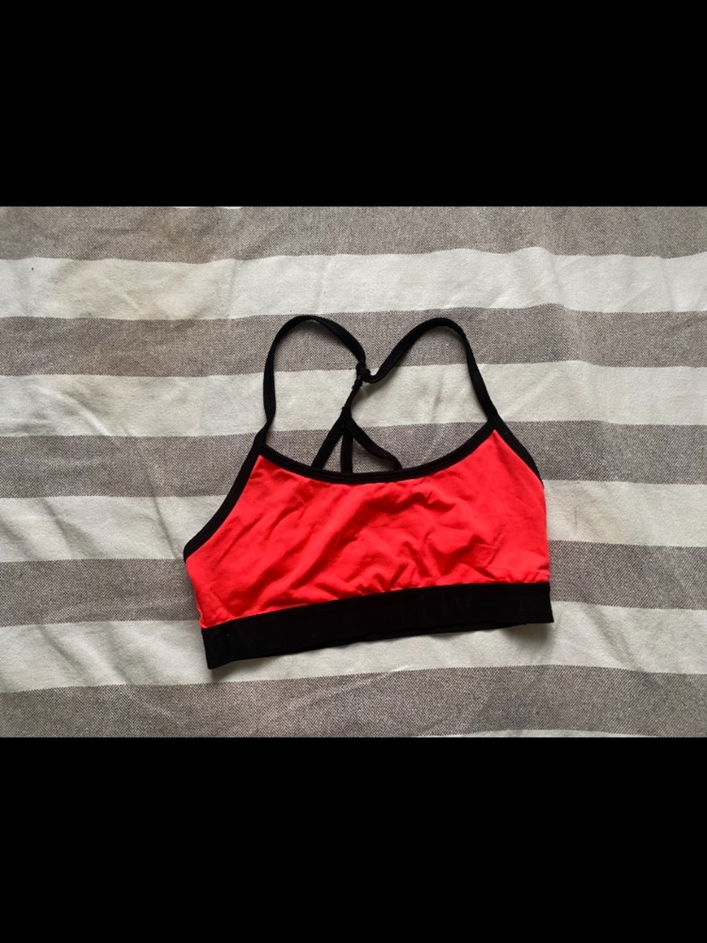 Aeropostale Red and Black Strappy Sports Bra